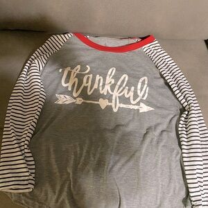 Grey Thankful long sleeve shirt size medium